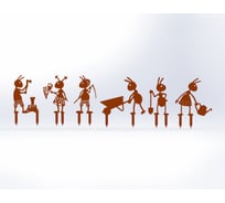 Фигурки садовые металлические ООО Металекс Муравьи 6 шт., оранжевый 115019