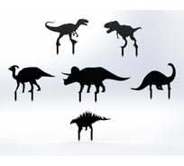 Фигурки садовые металлические ООО Металекс Динозавры 6 шт., черный 115082