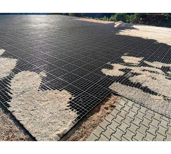 Газонная решетка усиленная ГеоПластБорд 50x50x4 см, черная ГР_ТГ40.50.50.4_ч
