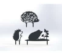 Фигурки садовые металлические Металекс "Ёжики" комплект 3 шт, тип 2, серый 115120