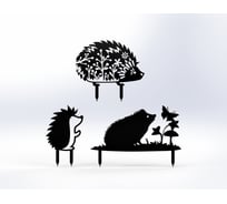 Фигурки садовые металлические Металекс "Ёжики" комплект 3 шт, тип 2, черный 115111