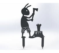 Фигурка садовая металлическая ООО Металекс Муравей Модель 3 серый 115015
