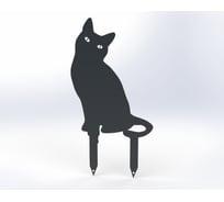Фигурка садовая металлическая ООО Металекс Котик Модель 2 серый 115041