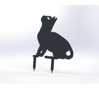 Фигурка садовая металлическая ООО Металекс Котик Модель 1 серый 115040