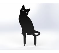 Фигурка садовая металлическая ООО Металекс Котик Модель 2 черный 115032