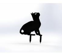 Фигурка садовая металлическая Котик Модель 1 Черный / ООО Металекс 115031