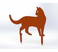 Фигурка садовая металлическая ООО Металекс Котик Модель 5 оранжевый 115053