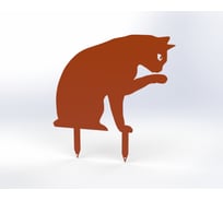 Фигурка садовая металлическая ООО Металекс Котик Модель 6 оранжевый 115054