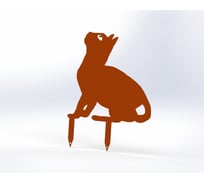 Фигурка садовая металлическая ООО Металекс Котик Модель 1 оранжевый 115049