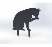 Фигурка садовая металлическая ООО Металекс Котик Модель 6 серый 115045