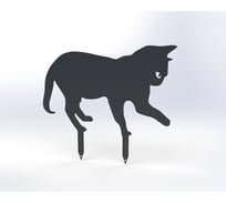 Фигурка садовая металлическая ООО Металекс Котик Модель 3 серый 115042