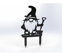 Фигурка садовая металлическая ООО Металекс Гномик Модель 3 черный 115060