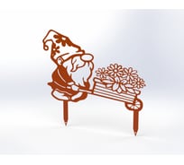 Фигурка садовая металлическая Металекс Гномик Модель 4, оранжевый 115079