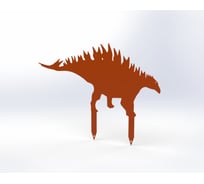 Фигурка садовая металлическая Металекс Динозавр Модель 4, оранжевый 115106