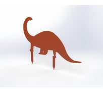 Фигурка садовая металлическая Металекс Динозавр Модель 1, оранжевый 115103