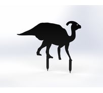 Фигурка садовая металлическая Металекс Динозавр Модель 3, черный 115087