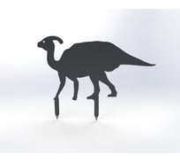 Фигурка садовая металлическая Металекс Динозавр Модель 3, серый 115096