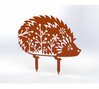 Фигурка садовая металлическая Металекс Ёжик Модель 6, оранжевый 115135