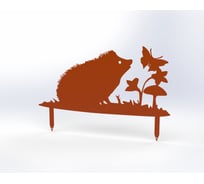 Фигурка садовая металлическая Металекс Ёжик Модель 5, оранжевый 115134