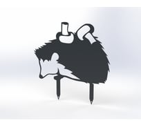 Фигурка садовая металлическая Металекс Ёжик Модель 3, серый 115123