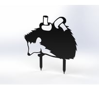 Фигурка садовая металлическая Металекс Ёжик Модель 3, черный 115114