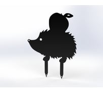 Фигурка садовая металлическая Металекс Ёжик Модель 2, черный 115113
