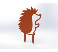 Фигурка садовая металлическая Металекс Ёжик Модель 4, оранжевый 115133