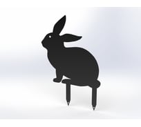 Фигурка садовая металлическая Металекс Зайка Модель 1, черный 115139