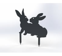 Фигурка садовая металлическая Металекс Зайка Модель 6, серый 115153