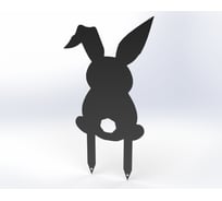 Фигурка садовая металлическая Металекс Зайка Модель 4, черный 115142