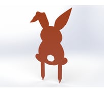 Фигурка садовая металлическая Металекс Зайка Модель 4, оранжевый 115160