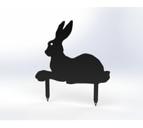 Фигурка садовая металлическая Металекс Зайка Модель 5, черный 115143