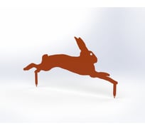 Фигурка садовая металлическая Металекс Зайка Модель 3, оранжевый 115159