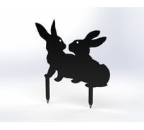 Фигурка садовая металлическая Металекс Зайка Модель 6, черный 115144