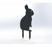 Фигурка садовая металлическая Металекс Зайка Модель 2, серый 115149