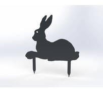 Фигурка садовая металлическая Металекс Зайка Модель 5, серый 115152