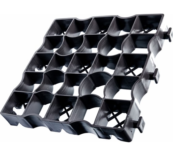 Газонная решетка KIMRIK С50, 33x33x5 см, в 1м2/9 модулей, черная KG001376 1