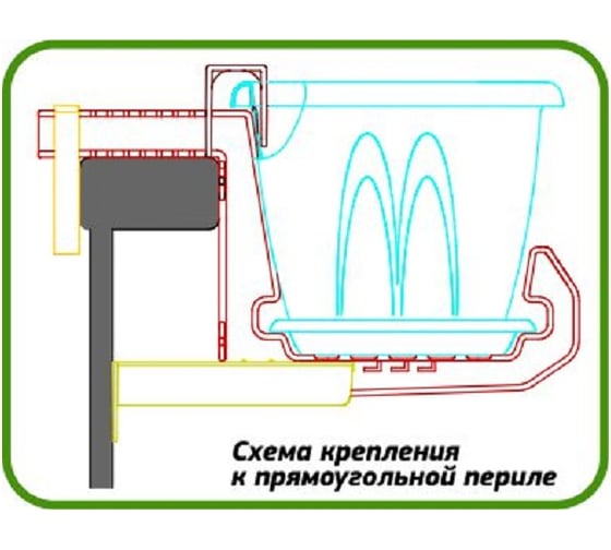 Крепление для балконных ящиков IDEA универсальное (2шт.) М 3229 Терракотовый