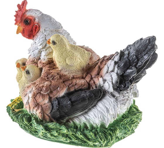 Садовая фигурка Park Курица-наседка с цыплятами Н-22 см 169367