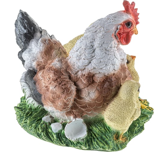 Садовая фигурка Park Курица-наседка с цыплятами Н-22 см 169367