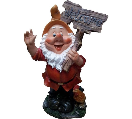 Садовая фигурка Park Гном с табличкой WELСOME H-61 см 169411 1
