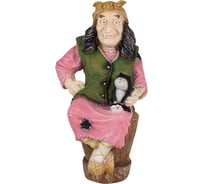 Садовая фигурка Park Баба Яга на ступе с кошкой Н-79 см 169400