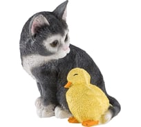 Садовая фигурка Park Котенок рыжий с уточкой H-19 см 169433