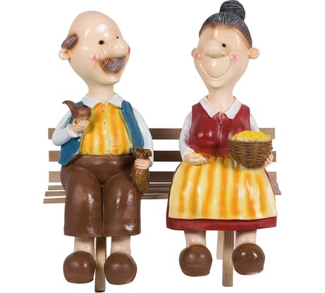 Садовая фигурка Park Бабка с дедкой на лавке H-54 см 169408