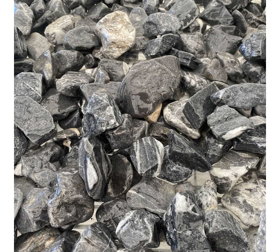 Галька мраморная StoneTent черная, фракция 40-70 мм, 20 кг БП-00000855