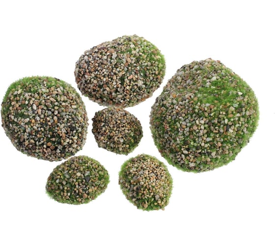 Искусственный с каменной крошкой Greengo Камни 6 шт., ассорти: 1 большой, 2 средних, 3 маленьких 5200598