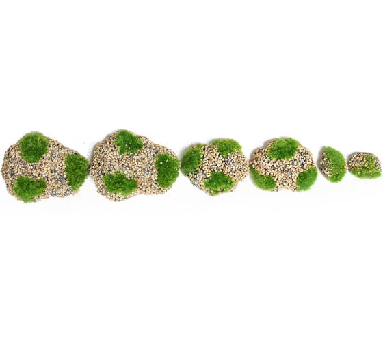 Искусственный мох с каменной крошкой Greengo Камни 6 шт., ассорти: 2 больших, 2 средних, 2 маленьких 4488260