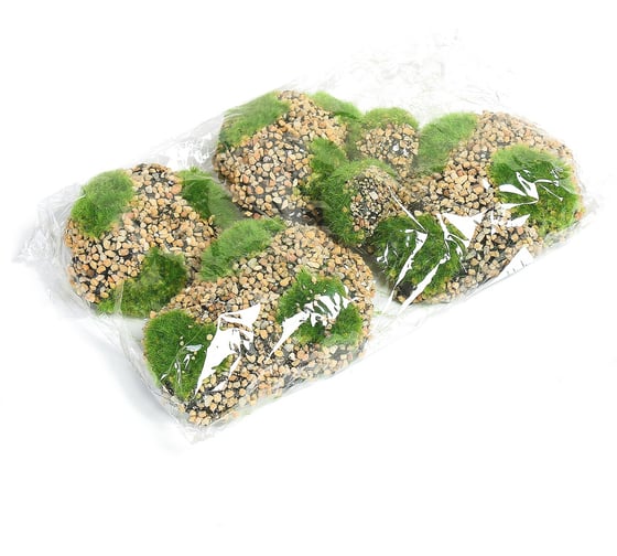 Искусственный мох с каменной крошкой Greengo Камни 6 шт., ассорти: 2 больших, 2 средних, 2 маленьких 4488260
