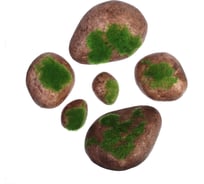 Искусственный мох Greengo Камни 6 шт., ассорти: 2 больших, 2 средних, 2 маленьких 5200599