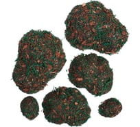 Искусственный мох с тёмной корой Greengo Камни 6 шт., ассорти: 2 больших, 2 средних, 2 маленьких 5200600